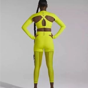 Adidas Ivy Park Peloton Yellow Leggings with Bold Cut-Out Design